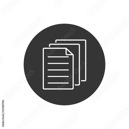 Bunch of notes or stack of documents line art vector icon for apps websites