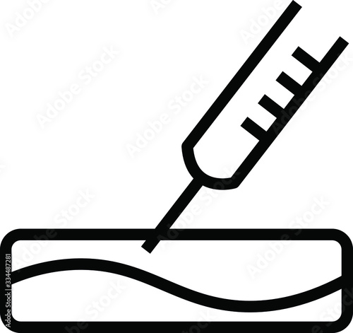 injection, a syringe pierces the skin. graft