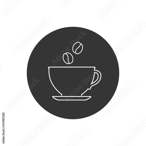 Cup of coffee. Coffee cup line icon. Coffee icon isolated on white background