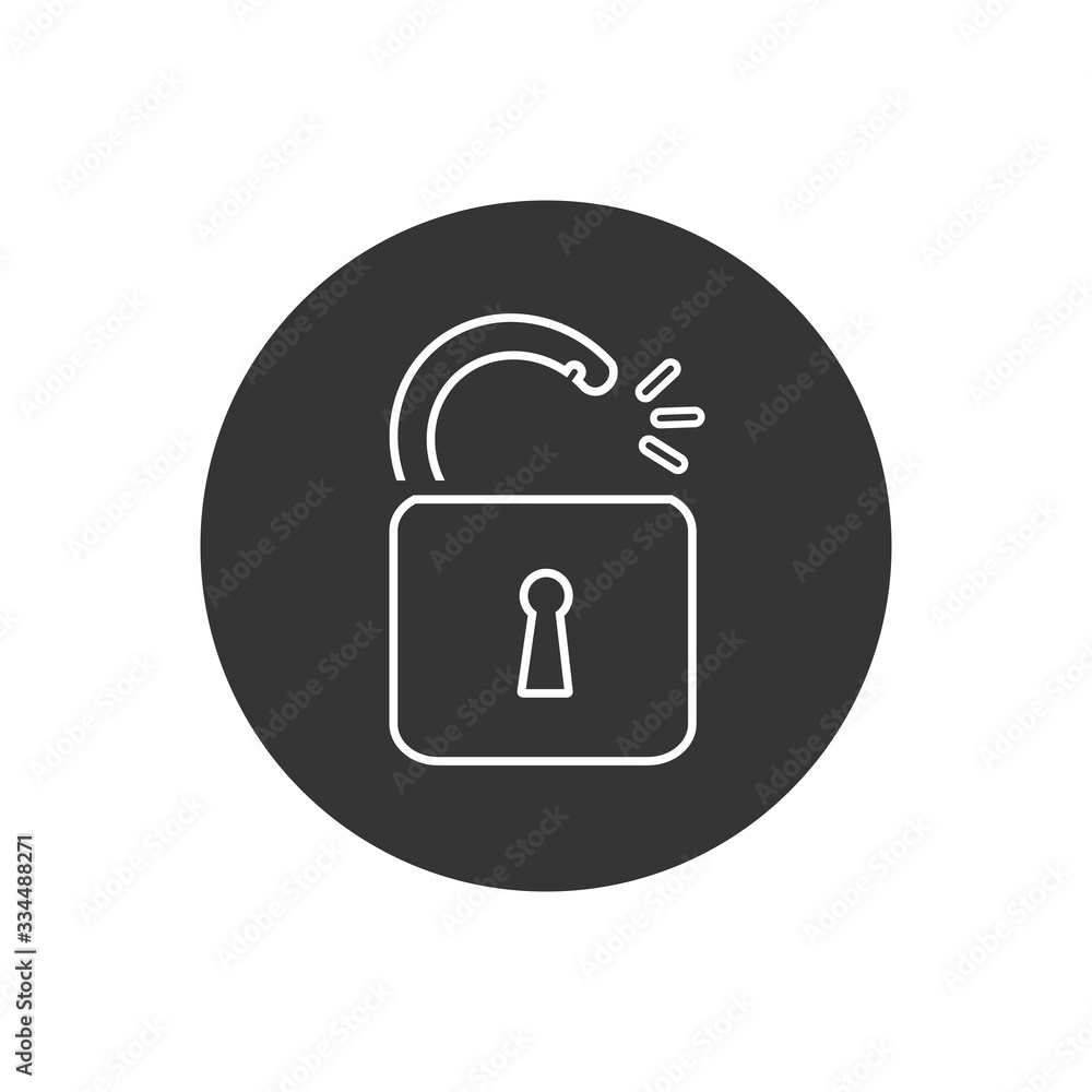 Lock line Icon in trendy flat style isolated on black background. Security symbol for your web site design, logo, app, UI, presentation. Vector Lock line Icon in trendy flat style isolated on black background. Security symbol for your web site design, logo, app, UI, presentation. Vector