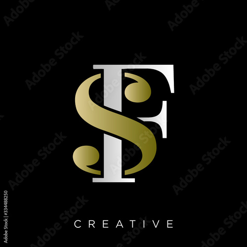 sf luxury logo design vector icon