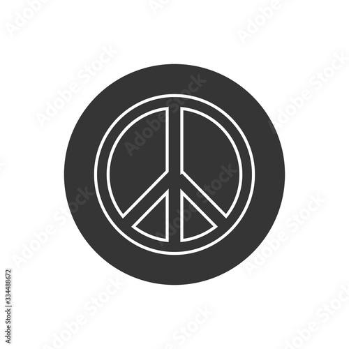 Peace sign line icon vector illustration in modern flat