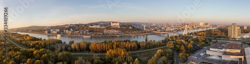 panorama of Bratislava, Slovakia and Danube river from Incheba hotel