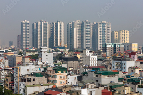aerial view of the hanoi city