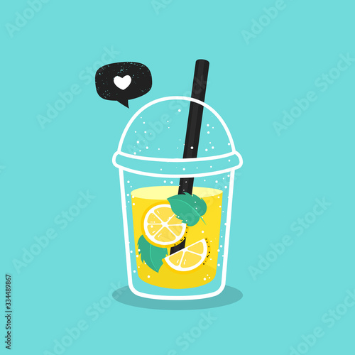 I love Lemonade. Lemonade to go. Plastic cup of Lemonade.