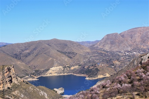 Lake in the hills amazing landscape at Granada,Spain. photo