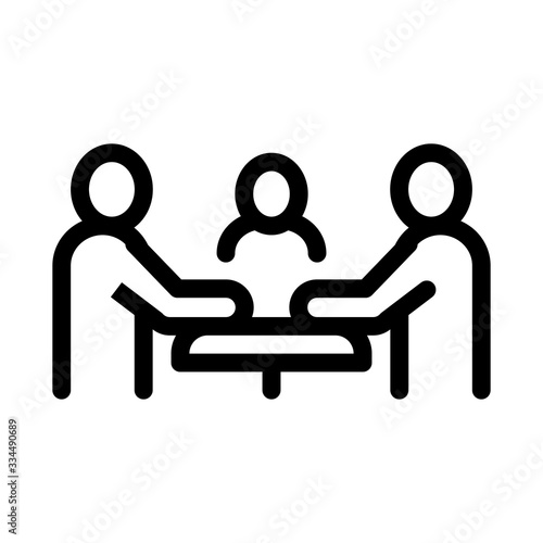 third party discussion icon vector. third party discussion sign. isolated contour symbol illustration