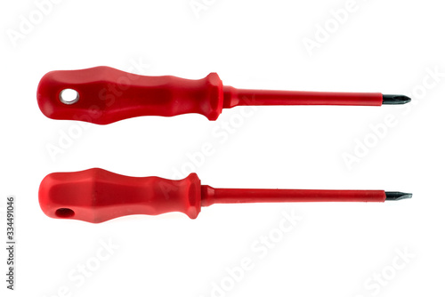 Fényképezés slotted screw driver & phillips screw driver Red handle.