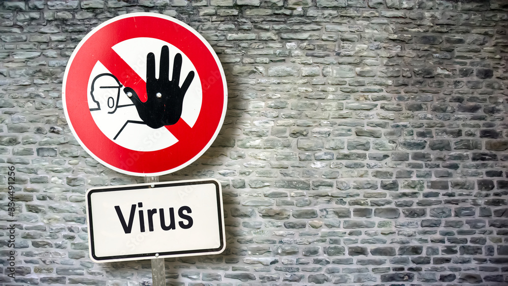 Street Sign to Quarantine versus Virus Street Sign to Quarantine versus Virus