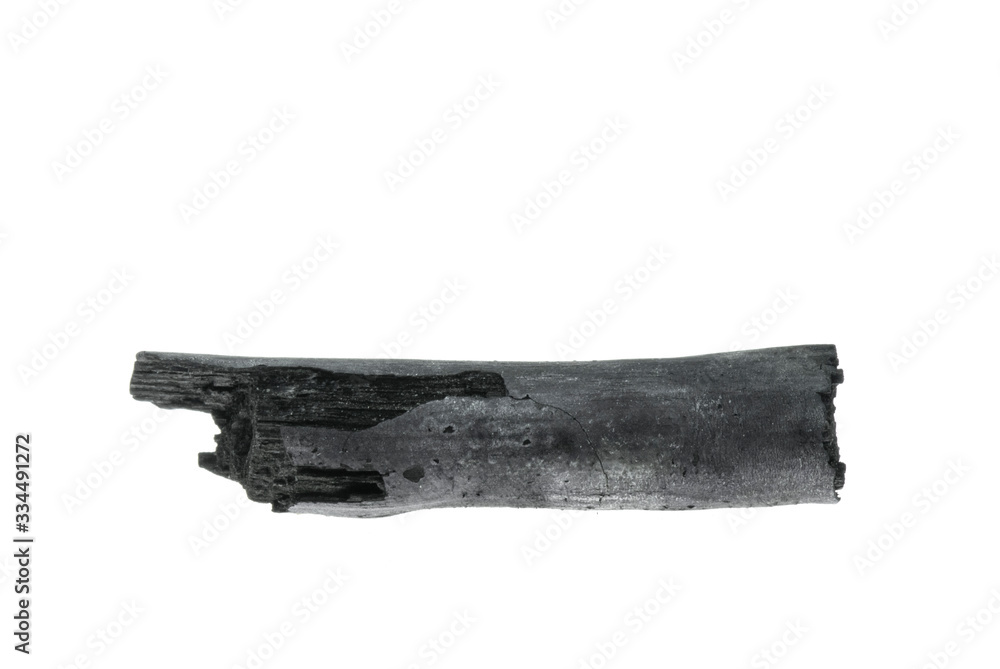 Fototapeta premium Natural bamboo charcoal isolated on the white background.