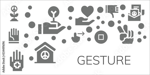 Modern Simple Set of gesture Vector filled Icons