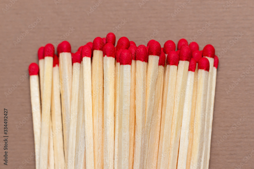 matches on a craft color background close up