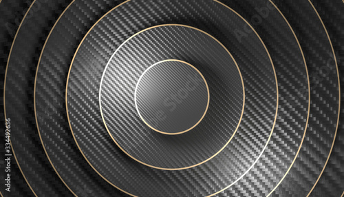 background of different size circle with carbon fiber pattern