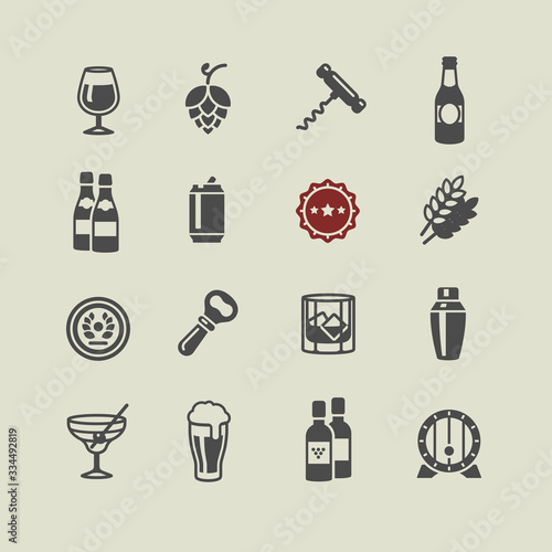Pub and drink Icons set