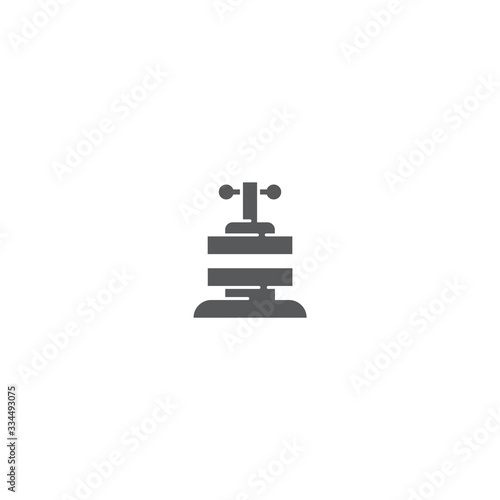 Manual press machine vector icon symbol tools isolated on white background