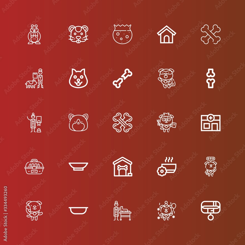Editable 25 puppy icons for web and mobile