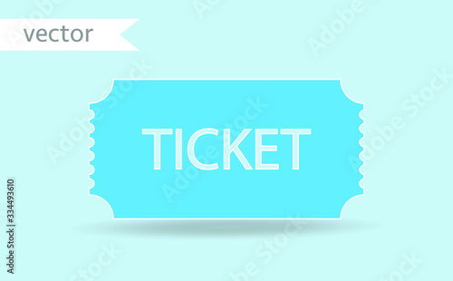 Ticket icon vector illustration in the flat style. Retro ticket stub isolated on a background.