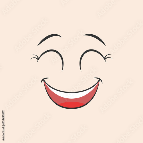 Cartoon kawaii eyes and mouths on white background. Cute emoticon emoji characters in flat style. Vector emotion smile cartoon, illustration EPS10