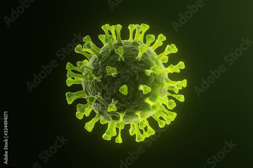 Coronavirus green closeup