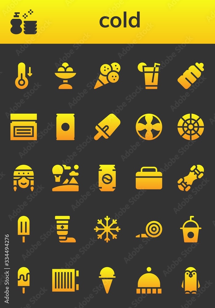 cold icon set cold icon set