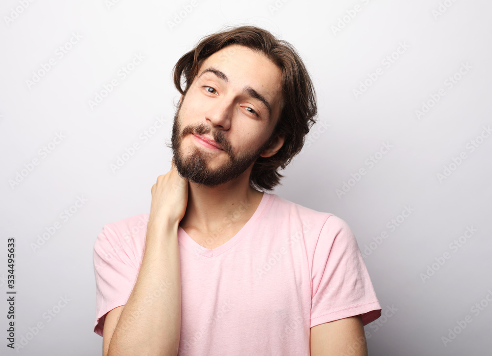 lifestyle and people concept:young man has excited expression, dresssed casually lifestyle and people concept:young man has excited expression, dresssed casually