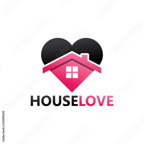 House Love Logo Template Design