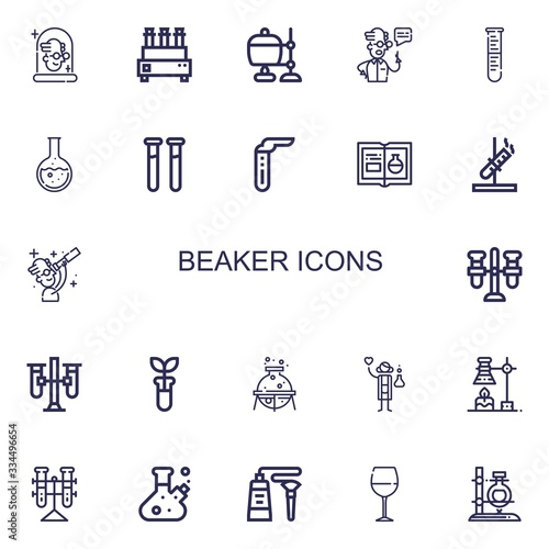 Editable 22 beaker icons for web and mobile