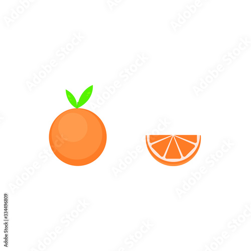 This is vector citrus fruit. Orange, mandarine isolated on white background.
