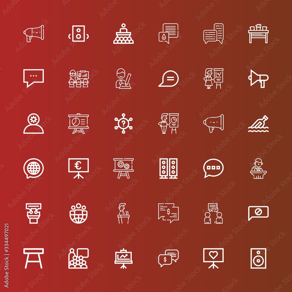 Editable 36 discussion icons for web and mobile