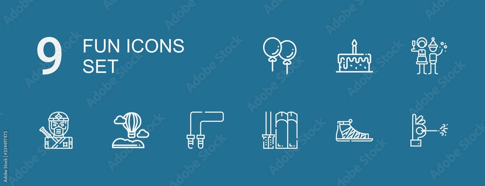 Editable 9 fun icons for web and mobile Editable 9 fun icons for web and mobile