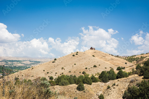 Ruins of Havuts Tar monastery in sunny day near Garni temple, Armenia