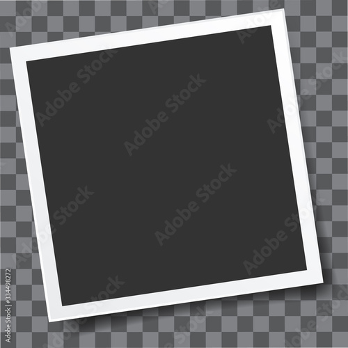 Square vector photo frame. Vertical and horizontal template photo design.