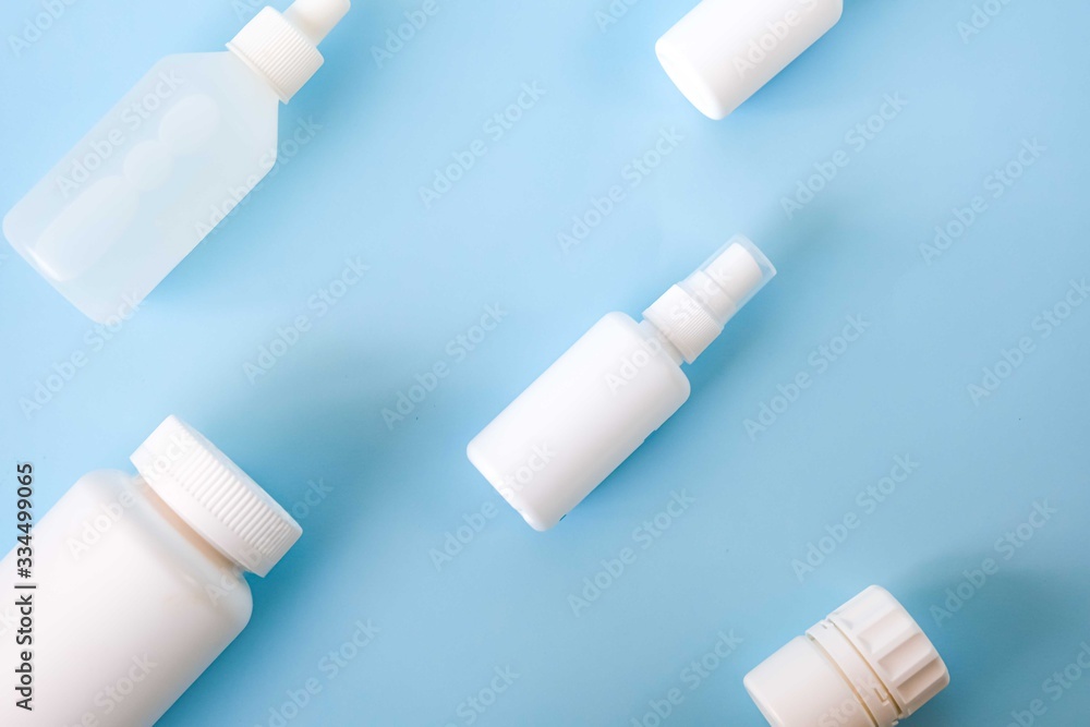 White medical containers White medical containers
