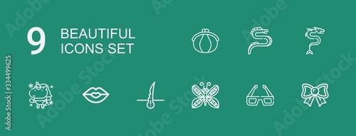 Editable 9 beautiful icons for web and mobile