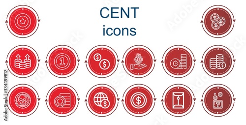 Editable 14 cent icons for web and mobile