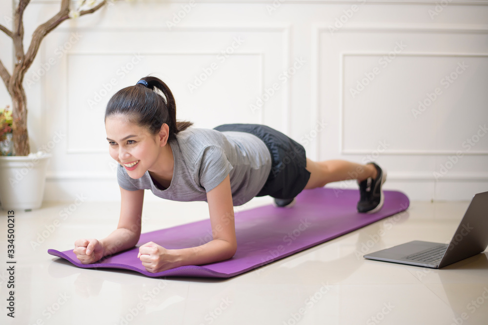 fitness woman exercise in home