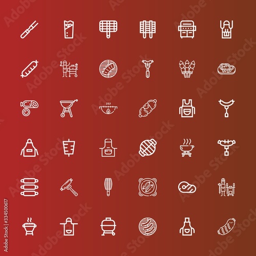 Editable 36 bbq icons for web and mobile