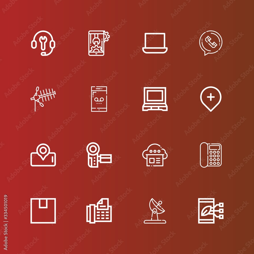 Editable 16 phone icons for web and mobile