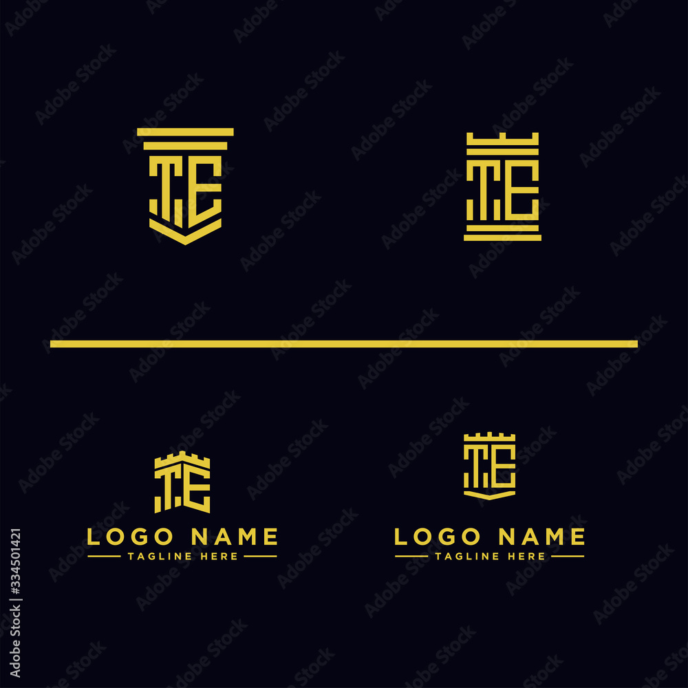Inspiring logo design Set, for companies from the initial letters of the TE logo icon. -Vectors