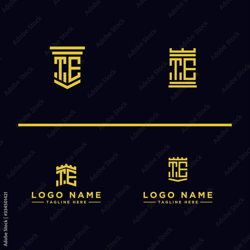 Inspiring logo design Set, for companies from the initial letters of the TE logo icon. -Vectors Inspiring logo design Set, for companies from the initial letters of the TE logo icon. -Vectors