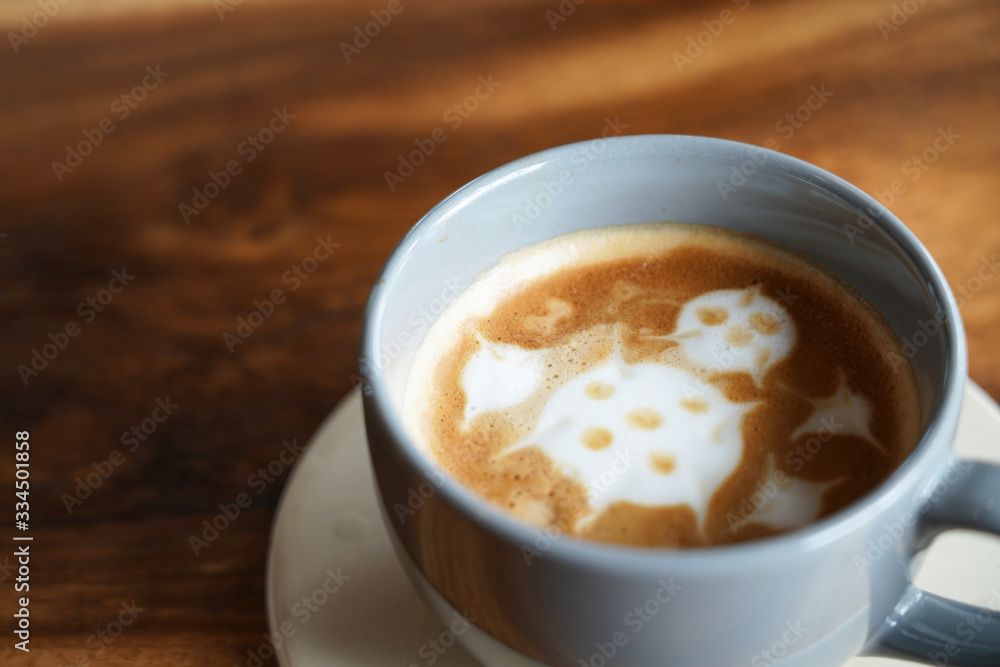 Corona Virus coffee. A cup of coffee which latte art made to imitate Corona Virus shape with fun and relax refresh morning drink. Corona Virus coffee. A cup of coffee which latte art made to imitate Corona Virus shape with fun and relax refresh morning drink.