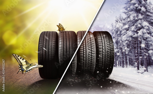 Swap winter tires for summer tires - time for summer tires photo