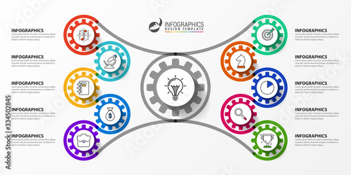 Infographic design template. Creative concept with 10 steps