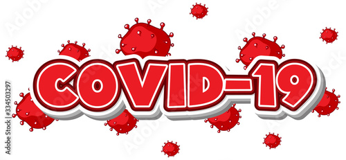 Covid 19 sign template in red color