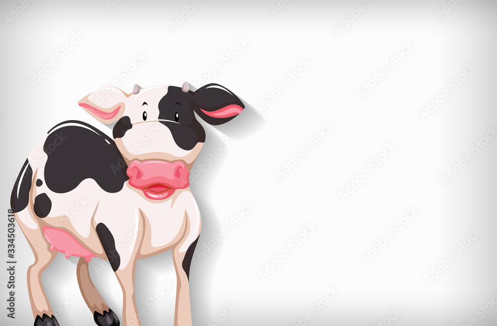 Background template with plain color and little cow