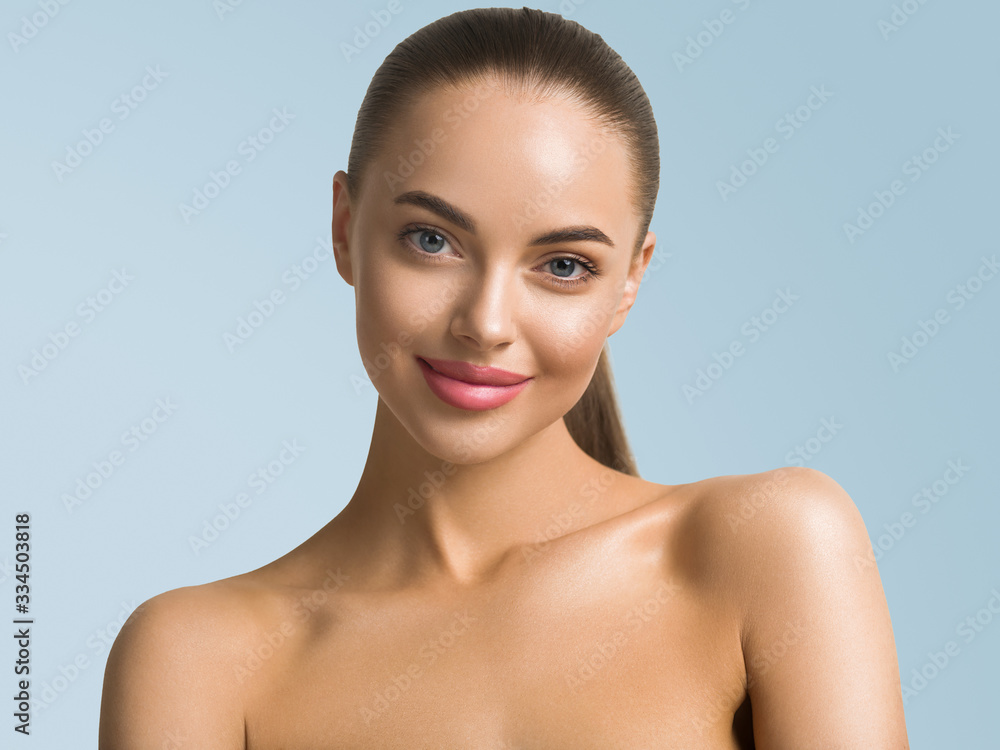 Beauty woman face healthy skin fashion natural makeup Beauty woman face healthy skin fashion natural makeup