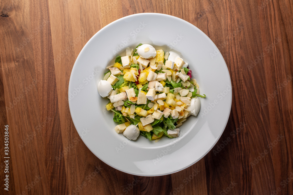 details of tasty pineapple salad with cheese details of tasty pineapple salad with cheese