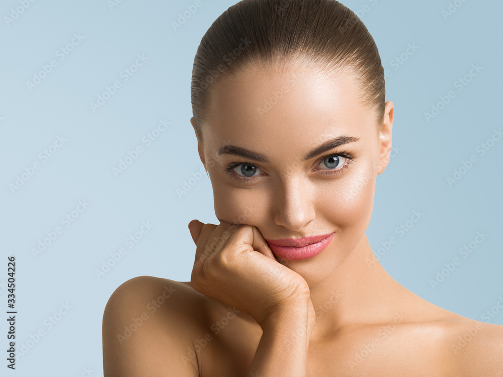 Beauty woman face healthy skin fashion natural makeup Beauty woman face healthy skin fashion natural makeup