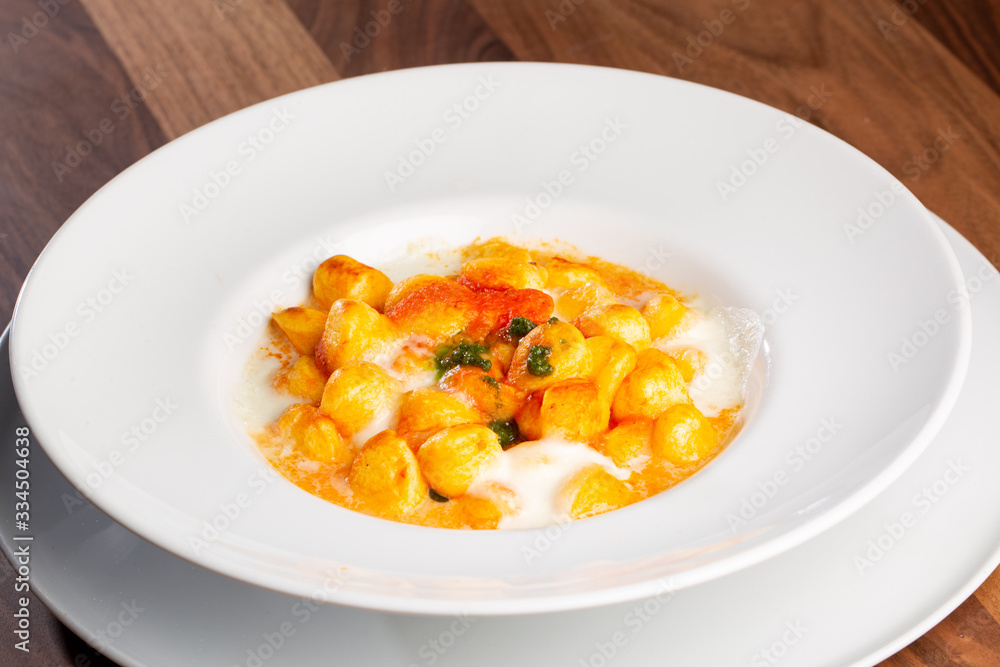 details of italian gnocchi out of the oven details of italian gnocchi out of the oven