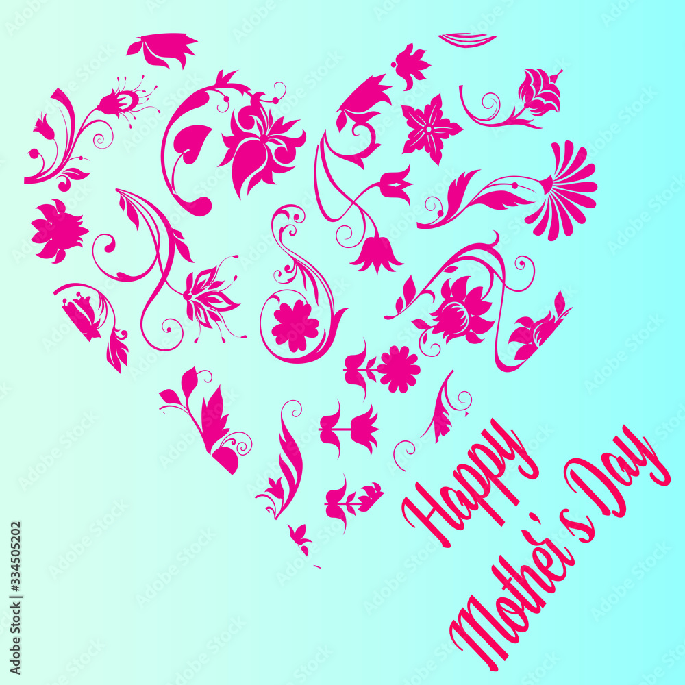 Naklejka premium Mothers day floral vector.background illustration.